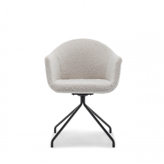 Kooij - Chaise de bureau en tissu bouclette et métal