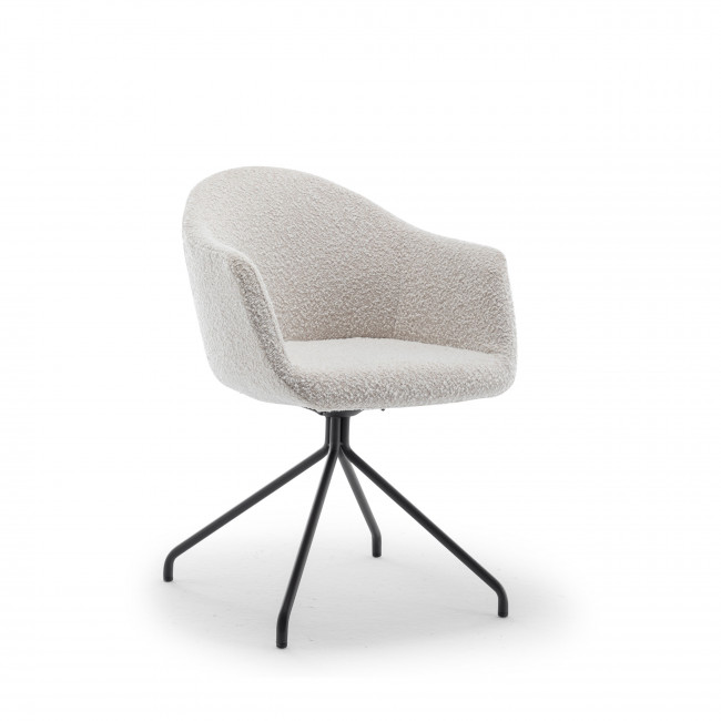 Kooij - Chaise de bureau en tissu bouclette et métal