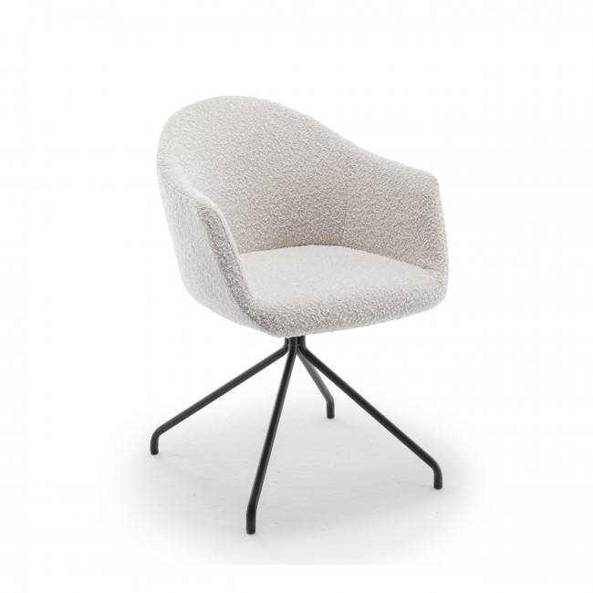 Kooij - Chaise de bureau en tissu bouclette et métal