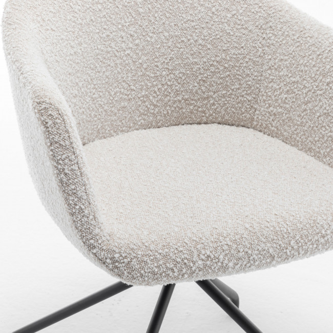 Kooij - Chaise de bureau en tissu bouclette et métal