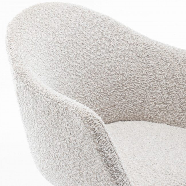 Kooij - Chaise de bureau en tissu bouclette et métal