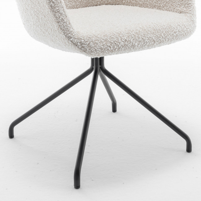 Kooij - Chaise de bureau en tissu bouclette et métal