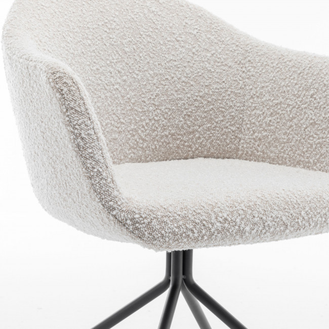 Kooij - Chaise de bureau en tissu bouclette et métal