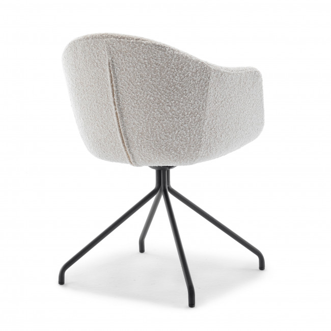 Kooij - Chaise de bureau en tissu bouclette et métal