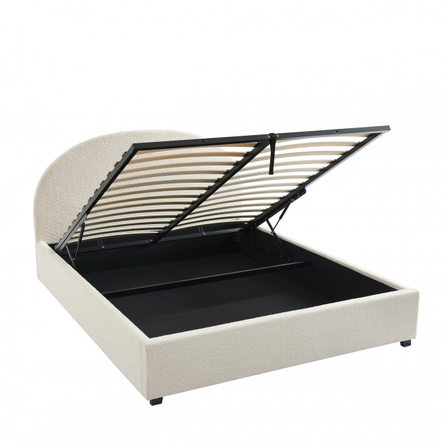 Merle - Lit coffre en tissu bouclette 160x200cm