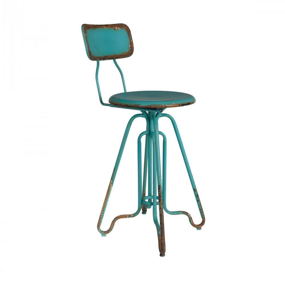 ovid - tabouret de bar en métal 61cm - couleur - turquoise