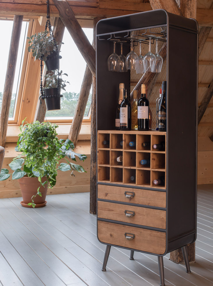 Casier à vin et armoire en bois massif pin home bar de rangement nouveau 