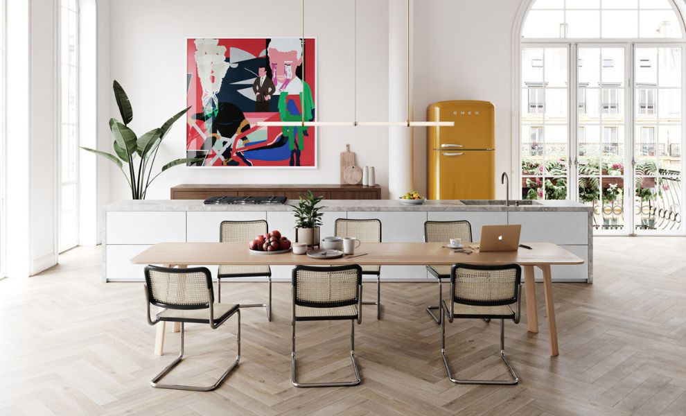 Table à manger pliante rétro française, maison, petit appartement
